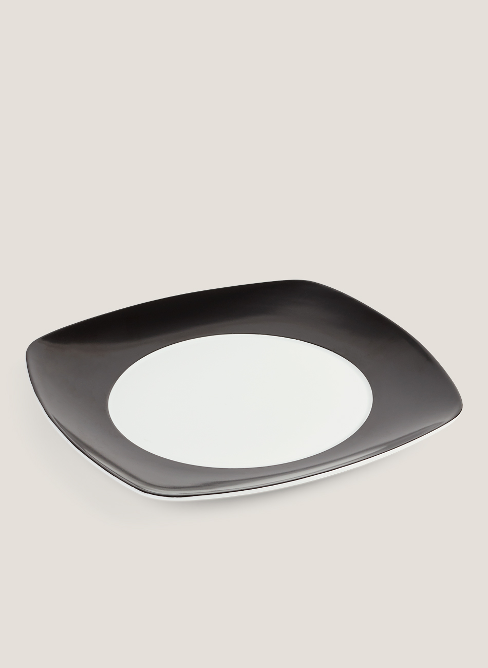 Plato cuadrado banda negra